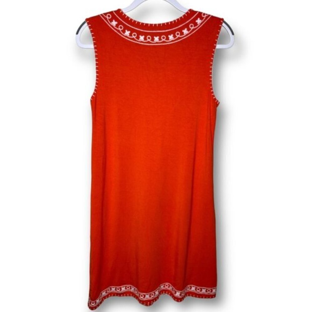 Grace Elements Small Orange White Embroidered Flo… - image 2